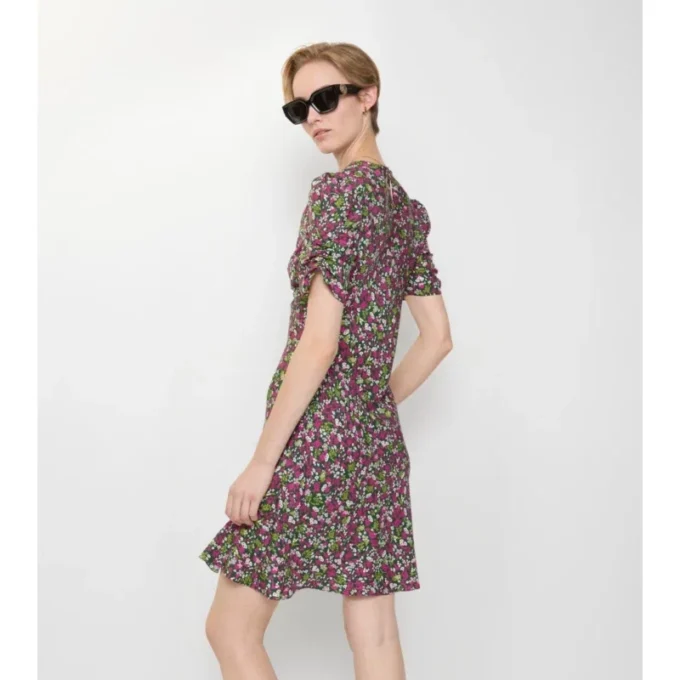 Mini-Kleid aus Seide mit zierlichem Blumenmuster