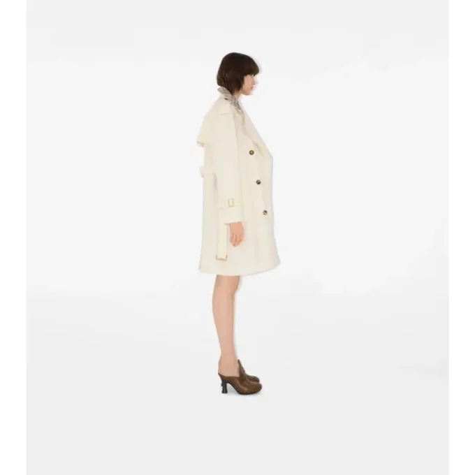 Mittellanger Castleford-Trenchcoat mit Karomuster am Kragen