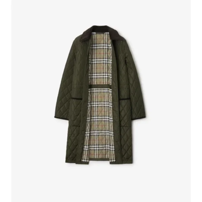 Mittellanger, gesteppter Nylon-Car Coat