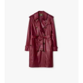 Mittellanger Kensington-Trenchcoat aus Leder