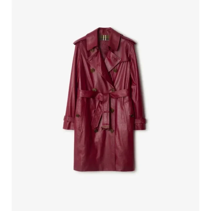 Mittellanger Kensington-Trenchcoat aus Leder
