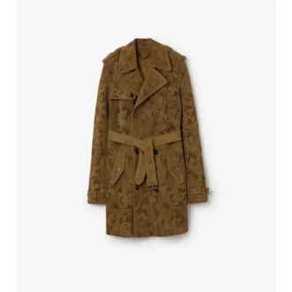Mittellanger Lawshall-Trench Coat aus Paisley-Wildleder