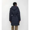 Mittellanger Nylon-Daunenmantel mit Kapuze
