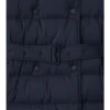 Mittellanger Nylon-Daunenmantel mit Kapuze