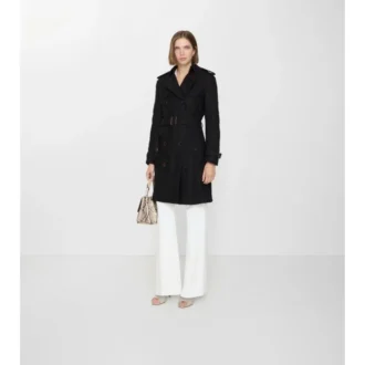 Mittellanger Paisley-Spitzen-Foxfield-Trench Coat