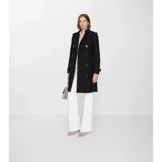 Mittellanger Paisley-Spitzen-Foxfield-Trench Coat