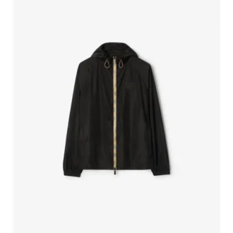 Nylon-Kapuzenjacke mit Karoband