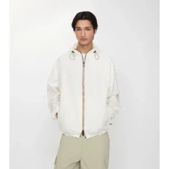 Nylon-Kapuzenjacke mit Karoband