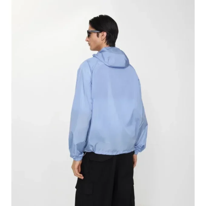Nylon-Kapuzenjacke mit Karoband