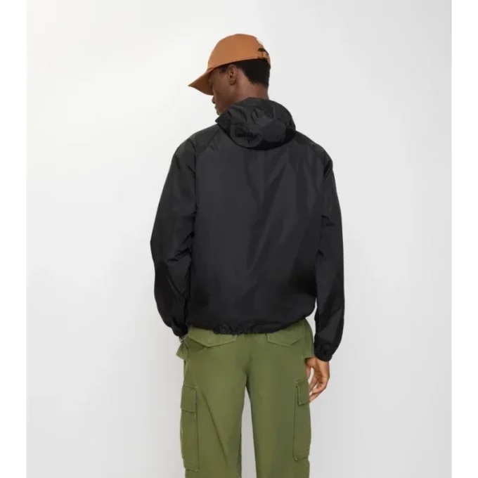 Nylon-Kapuzenjacke mit Karoband