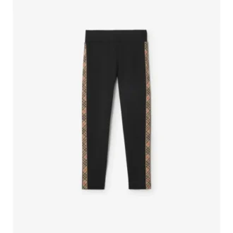 Nylon-Leggings mit Karobordüre