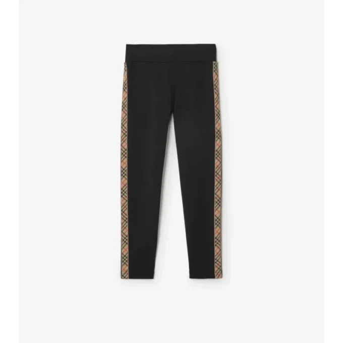 Nylon-Leggings mit Karobordüre