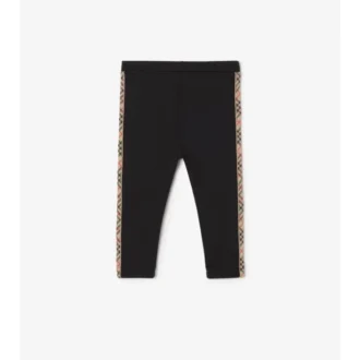 Nylon-Leggings mit Karobordüre