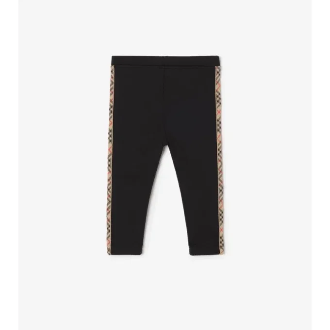 Nylon-Leggings mit Karobordüre