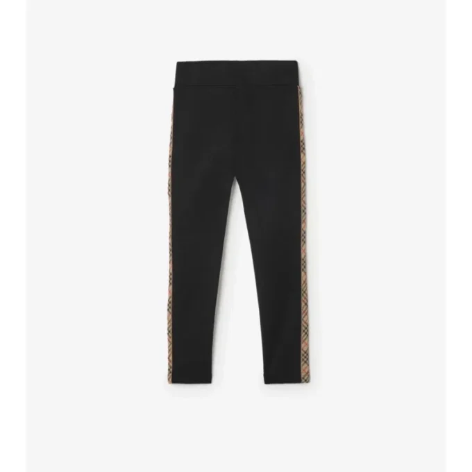 Nylon-Leggings mit Karobordüre