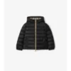Nylon-Steppjacke mit Kapuze und Karomuster