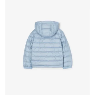 Nylon-Steppjacke mit Kapuze und Karomuster