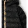 Nylon-Steppjacke mit Kapuze und Karomuster