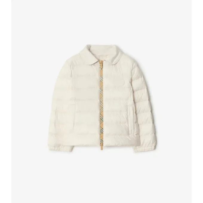 Nylon-Steppjacke mit Karomuster