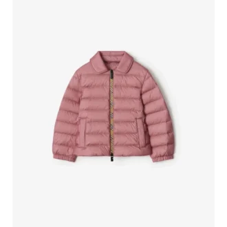 Nylon-Steppjacke mit Karomuster