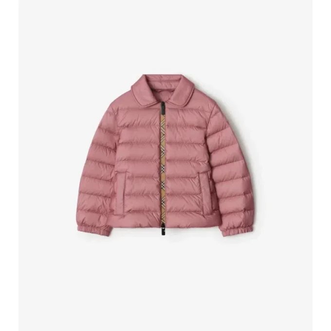 Nylon-Steppjacke mit Karomuster