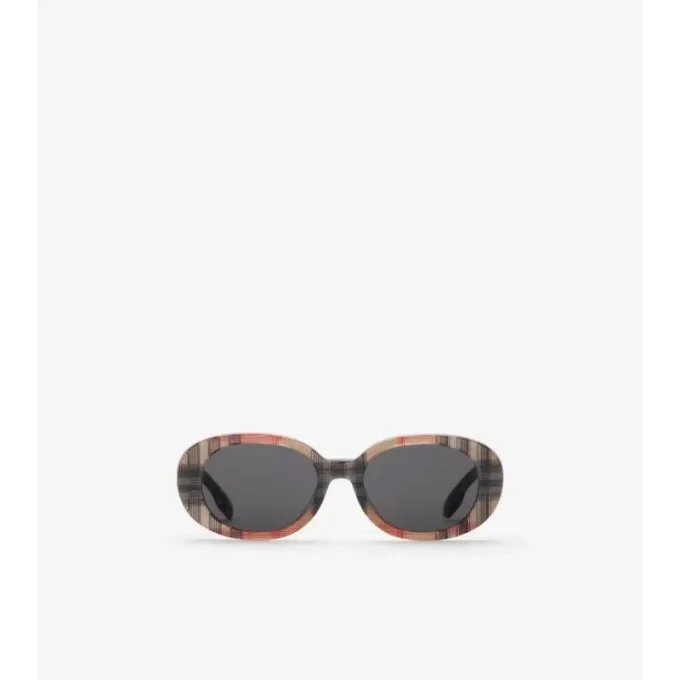 Ovale Sonnenbrille mit Karomuster