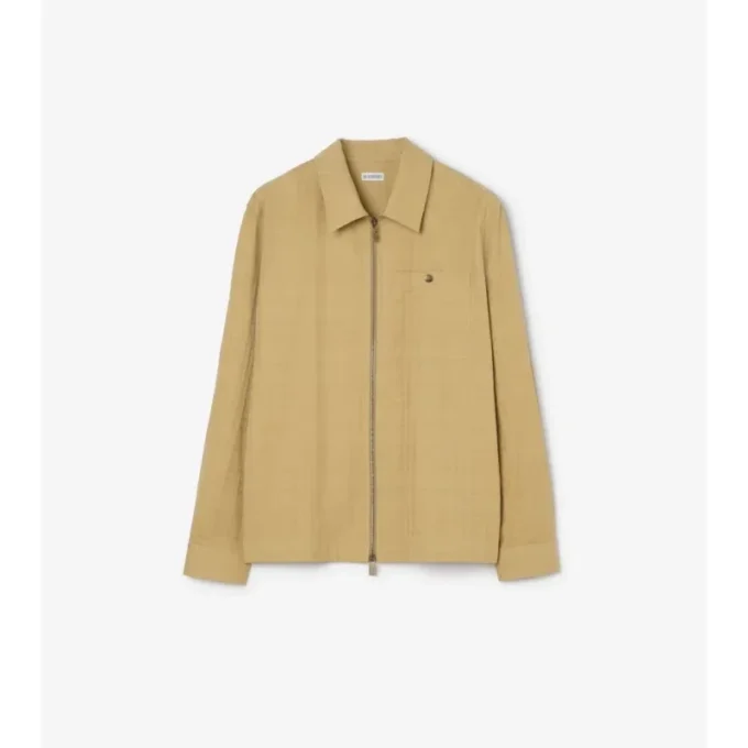 Overshirt aus Baumwolle mit Karomuster und Reißverschluss