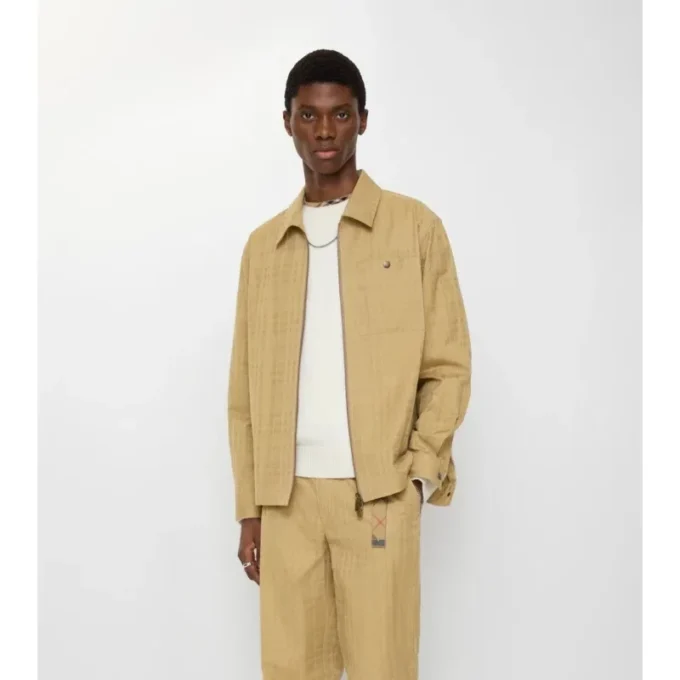 Overshirt aus Baumwolle mit Karomuster und Reißverschluss