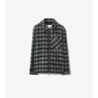 Overshirt aus Wolle mit Karomuster