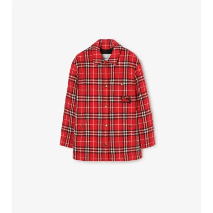 Overshirt aus Wolle mit Karomuster