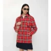 Overshirt aus Wolle mit Karomuster