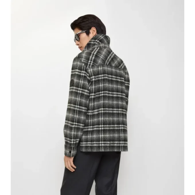 Overshirt aus Wolle mit Karomuster