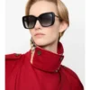 Oversized-Sonnenbrille mit quadratischem Rahmen