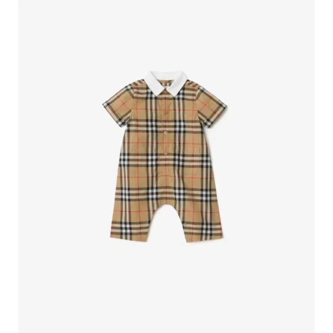 Playsuit aus Baumwolle mit Karomuster
