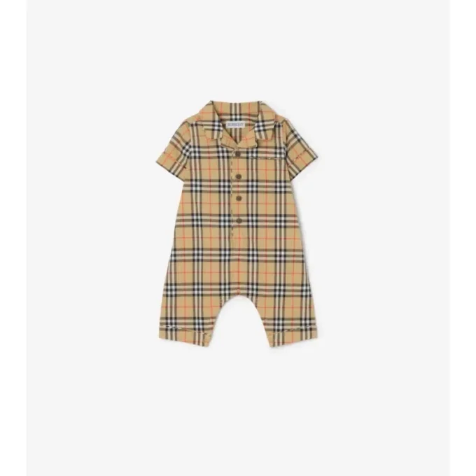 Playsuit aus Baumwolle mit Karomuster