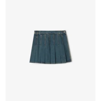 Plissierter Denim-Minirock