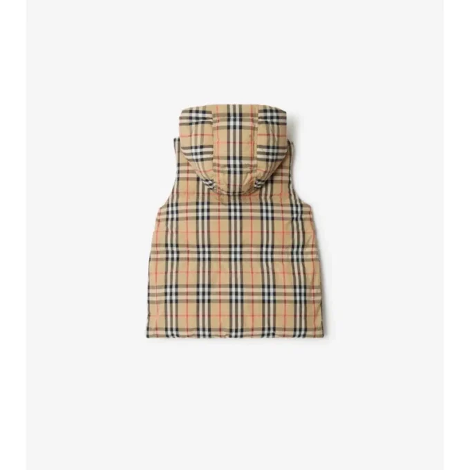 Puffer-Weste aus Nylon mit Karomuster