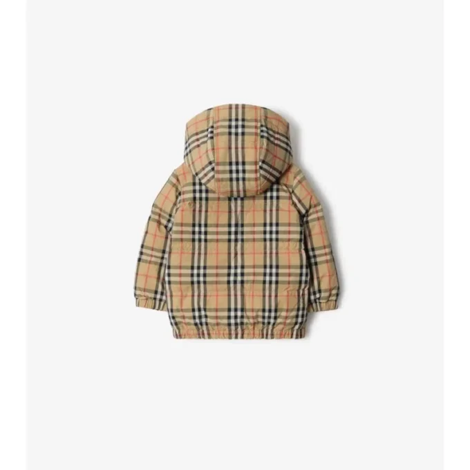 Puffermantel aus Nylon mit Karomuster