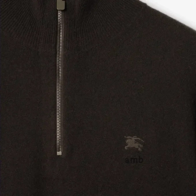 Pullover aus Kaschmirmischung mit halbem Reißverschluss