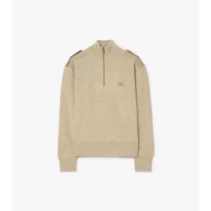 Pullover aus Woll-Kaschmir mit halbem Reißverschluss