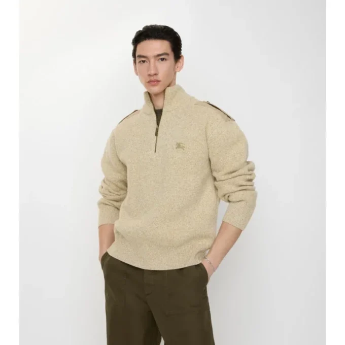Pullover aus Woll-Kaschmir mit halbem Reißverschluss