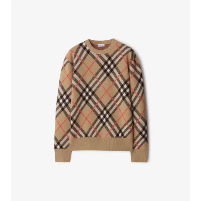 Pullover aus Wolle-Mohair-Mischung mit Karomuster