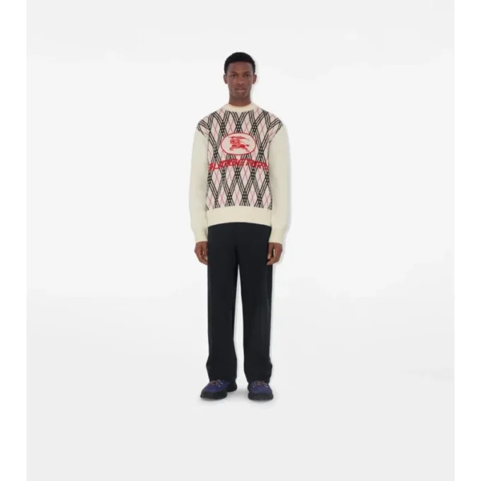 Pullover aus Wollmischung mit Argyle-Karomuster
