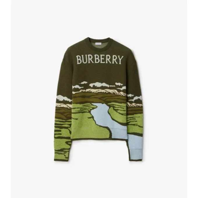 Pullover aus Wollmischung mit Querformat-Motiv