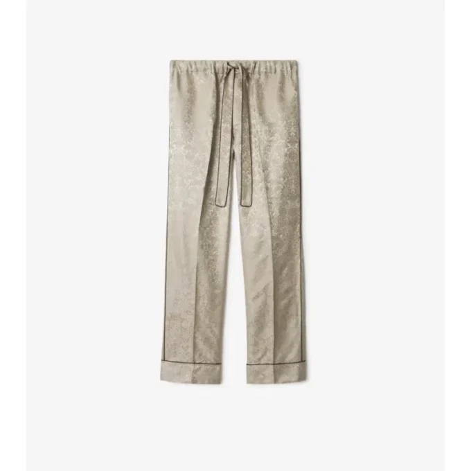 Pyjama-Hose aus Seide mit Sonnenblumenmuster