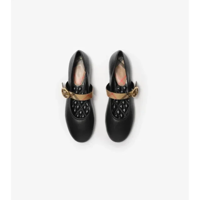 Robin-Ballerinas aus Leder mit Karomuster