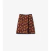 Rock aus gestepptem Nylon mit Geranium-Blatt-Muster