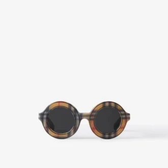Runde Sonnenbrille mit Karomuster