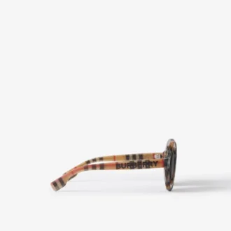 Runde Sonnenbrille mit Karomuster