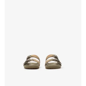 Sandalen aus Wildleder mit Karomuster